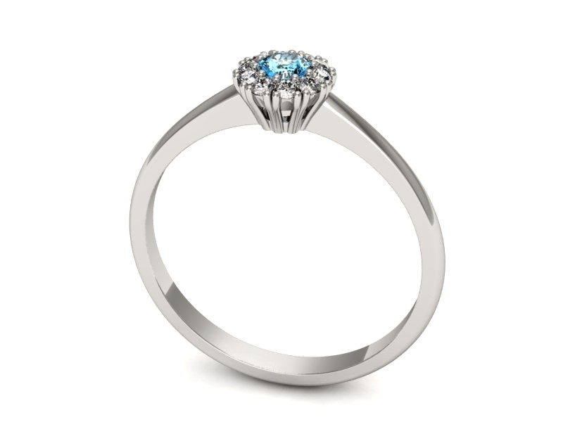 Pierścionek z topazem i brylantami białe złoto - p16455btp — zdjęcie 3