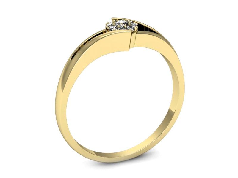 Złoty pierścionek z brylantami żółte złoto - p16457z — zdjęcie 3