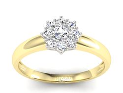 Pierścionek z diamentami żółte i białe złoto - p16458zb