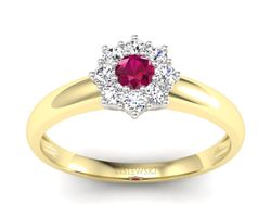 Pierścionek z rubinem i diamentami - p16458zbr