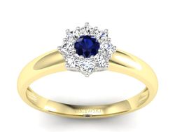 Pierścionek z szafirami i diamentami - p16458zbsz