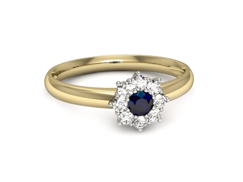 Pierścionek z szafirami i diamentami - p16458zbsz — zdjęcie 3
