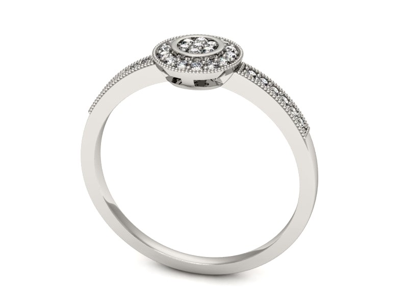 Złoty pierścionek z brylantami białe złoto - p16459b — zdjęcie 3