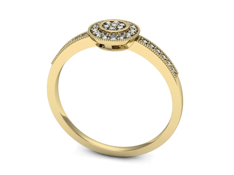 Złoty pierścionek z brylantami żółte złoto - p16459z — zdjęcie 3