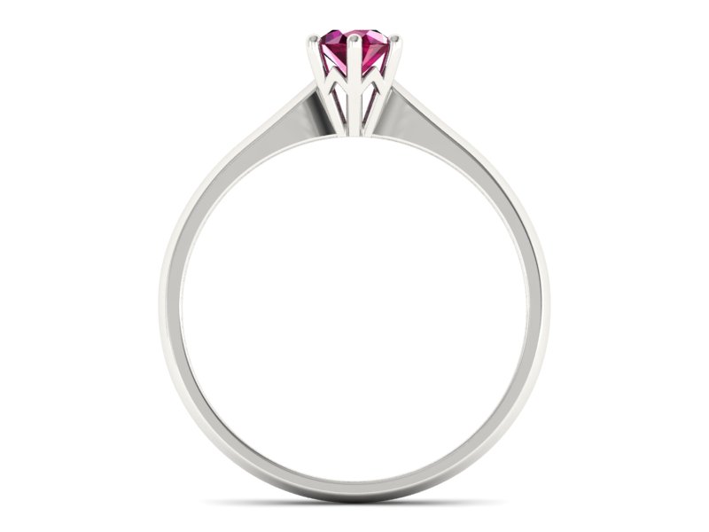 Złoty pierścionek z rubinem białe złoto - p16460br — zdjęcie 2