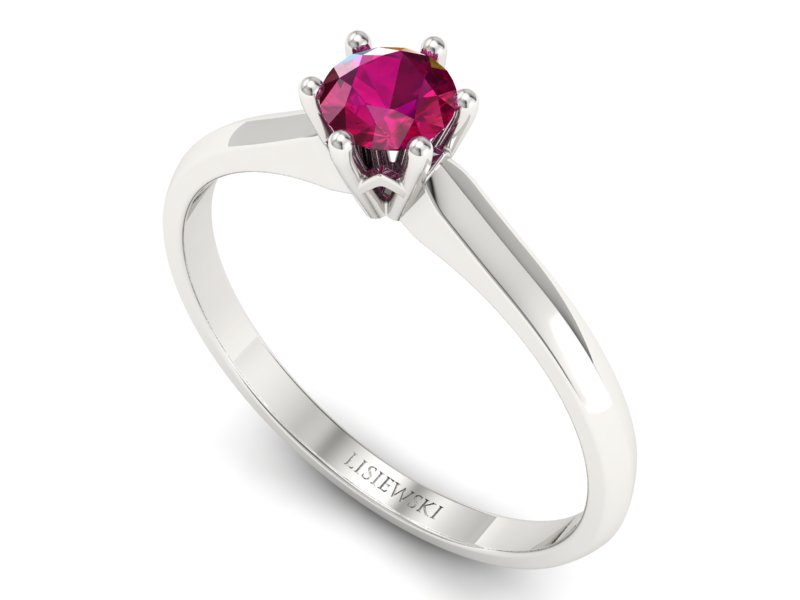 Złoty pierścionek z rubinem białe złoto - p16460br — zdjęcie 3