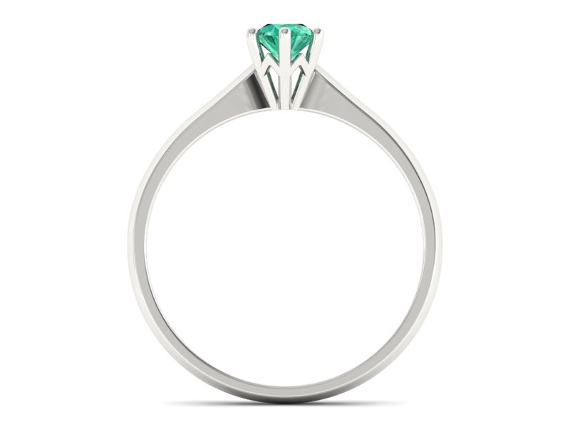 Złoty pierścionek ze szmaragdem białe złoto - p16460bsm — zdjęcie 2