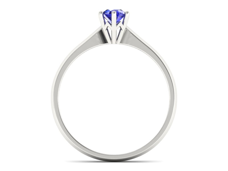 Złoty pierścionek z szafirem białe złoto - p16460bszc — zdjęcie 2