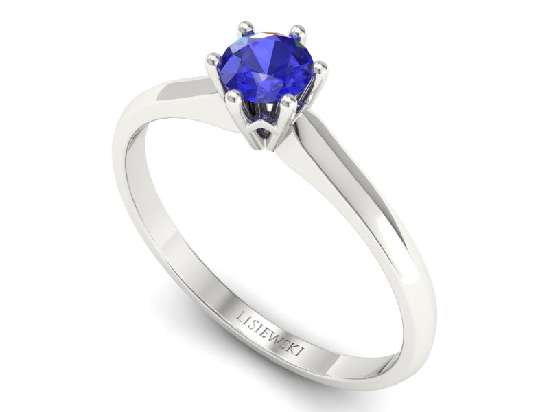 Złoty pierścionek z szafirem białe złoto - p16460bszc — zdjęcie 3