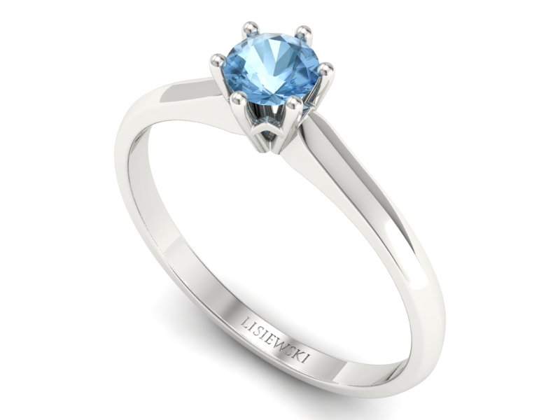 Złoty pierścionek z topazem białe złoto - p16460btp — zdjęcie 3