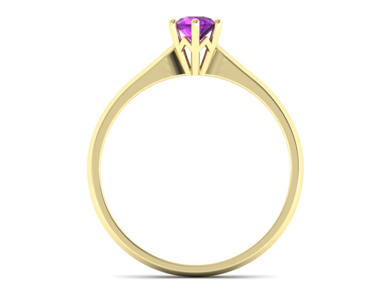 Złoty pierścionek z ametystem żółte złoto - p16460zat — zdjęcie 2