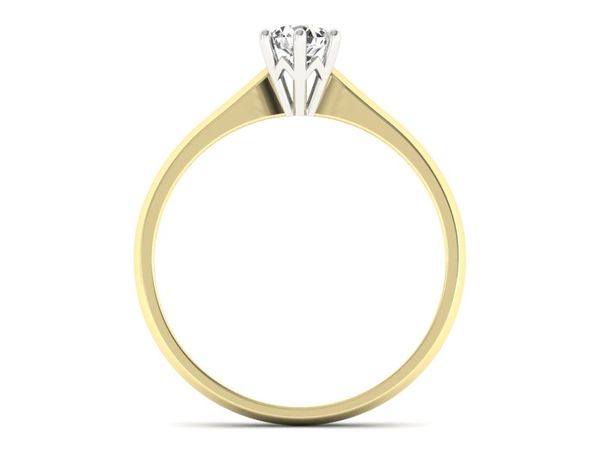 Pierścionek z diamentem żółte i białe złoto 585 - p16460zb