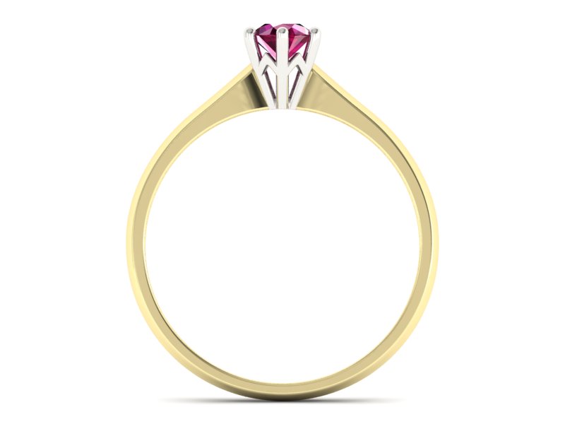 Pierścionek z rubinem żółte białe złoto - p16460zbr — zdjęcie 2