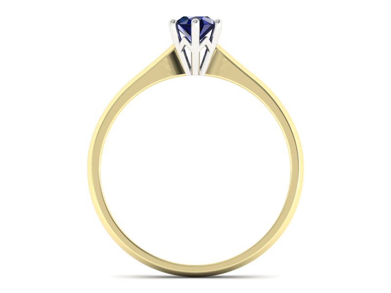 Pierścionek z szafirem żółte białe złoto - p16460zbsz — zdjęcie 2