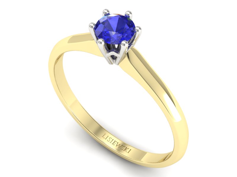 Pierścionek z szafirem żółte białe złoto - p16460zbszc — zdjęcie 3