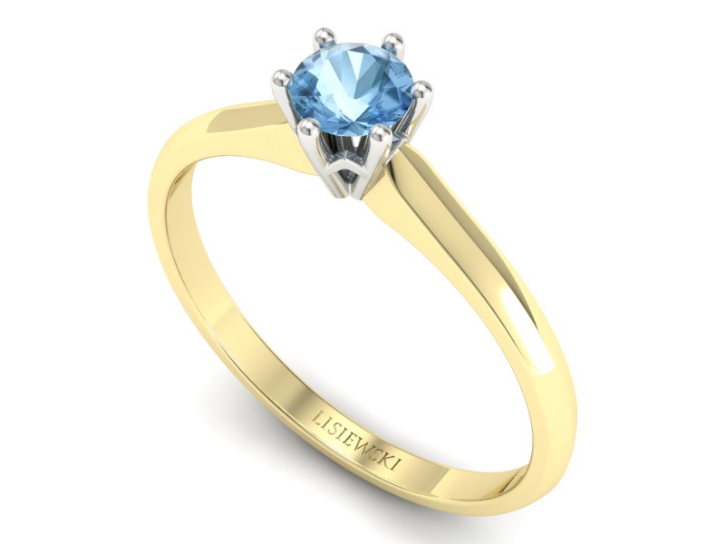 Pierścionek z topazem żółte białe złoto - p16460zbtp — zdjęcie 3