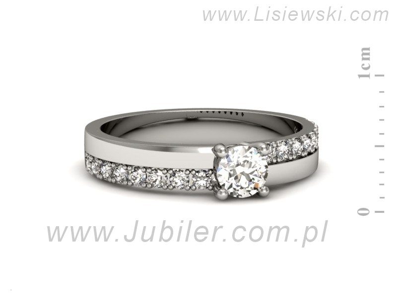 Złoty pierścionek z brylantami białe złoto - p16461b — zdjęcie 2