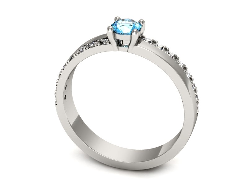 Pierścionek z topazem i brylantami białe złoto - p16461btp — zdjęcie 3
