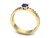 Złoty pierścionek z szafirem i diamentami - p16461zszc - 3