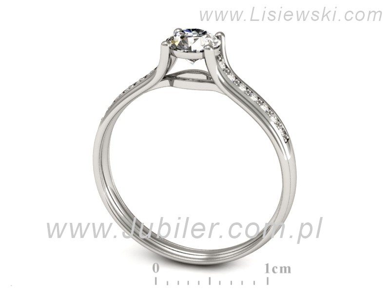 Złoty pierścionek z brylantami białe złoto - p16463b — zdjęcie 3