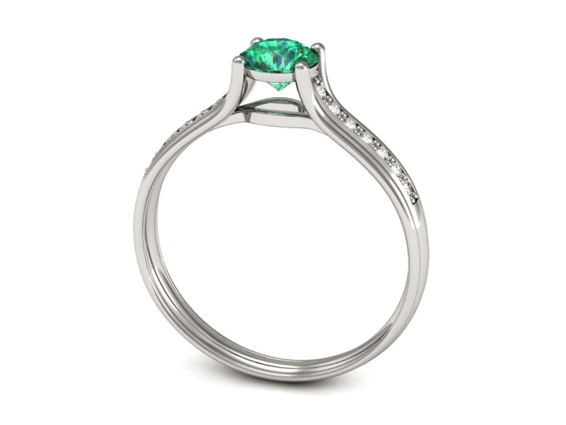 Złoty pierścionek ze szmaragdem i brylantami - p16463bsm — zdjęcie 3