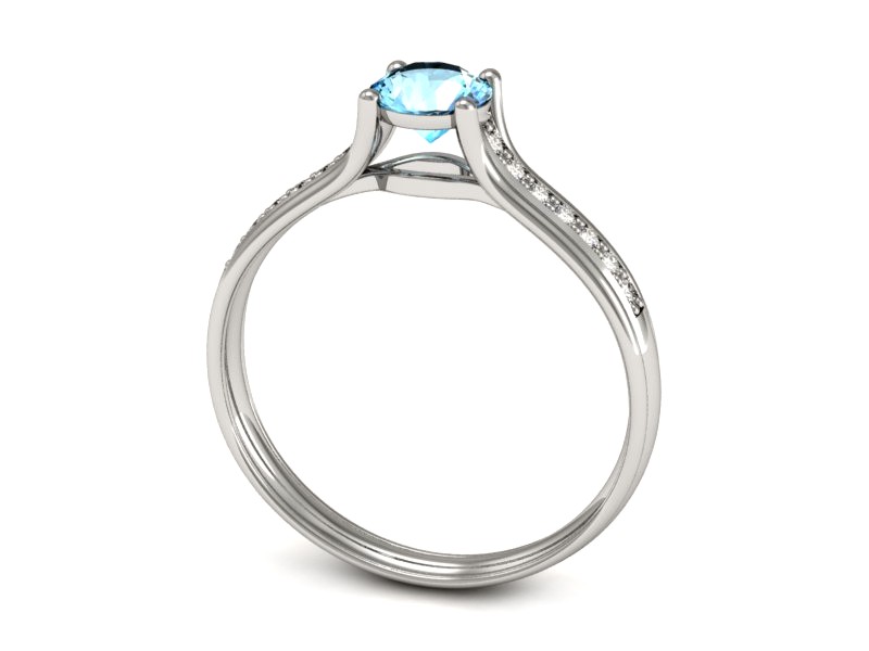 Pierścionek z topazem i brylantami białe złoto - p16463btp — zdjęcie 3