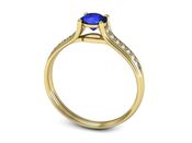 Złoty pierścionek z szafirem i diamentami - p16463zszc - 3