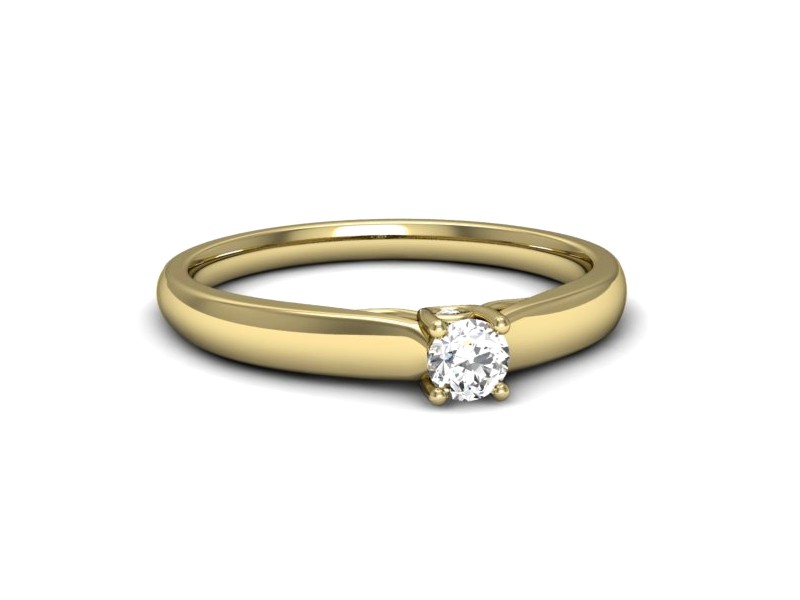 Złoty pierścionek z brylantami żółte złoto - p16464z — zdjęcie 2