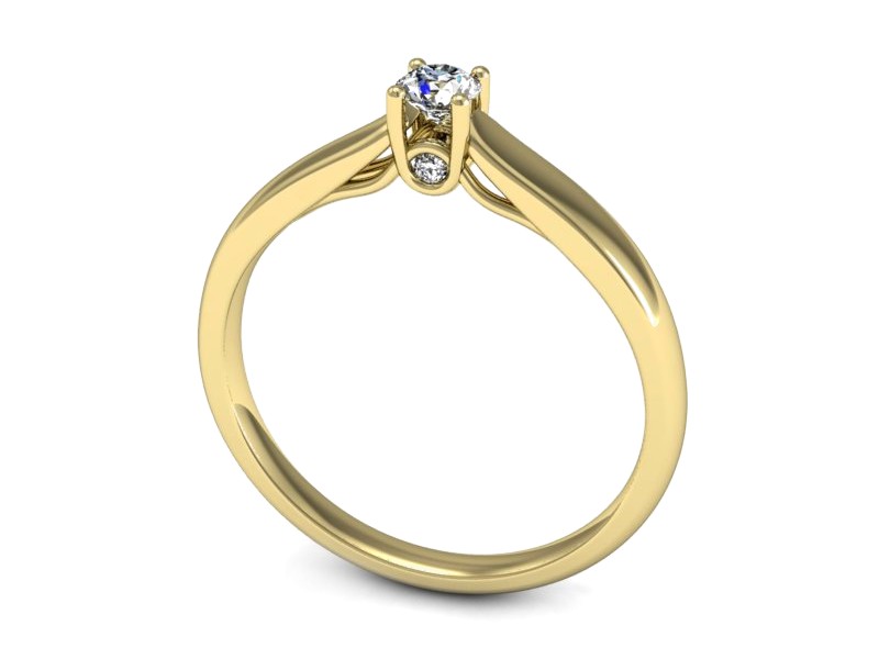 Złoty pierścionek z brylantami żółte złoto - p16464z — zdjęcie 3