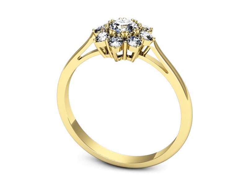 Złoty pierścionek z brylantami żółte złoto - p16467z — zdjęcie 3