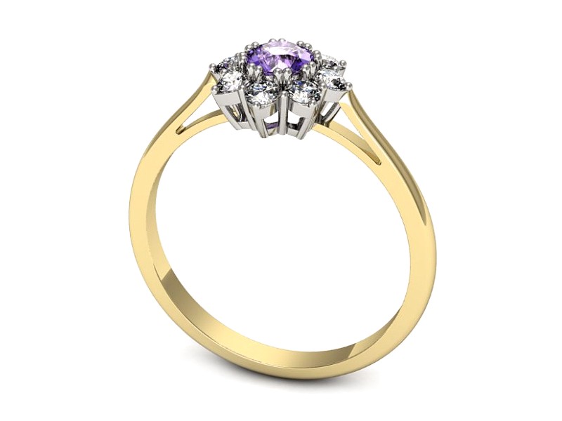 Pierścionek z tanzanitem i brylantami - p16467zbt — zdjęcie 3