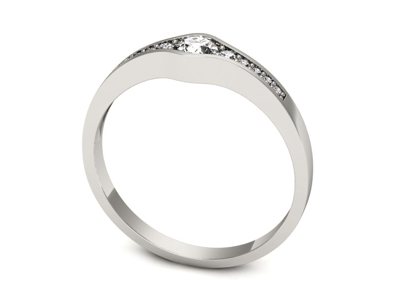 Złoty pierścionek z brylantami białe złoto - p16468b — zdjęcie 3