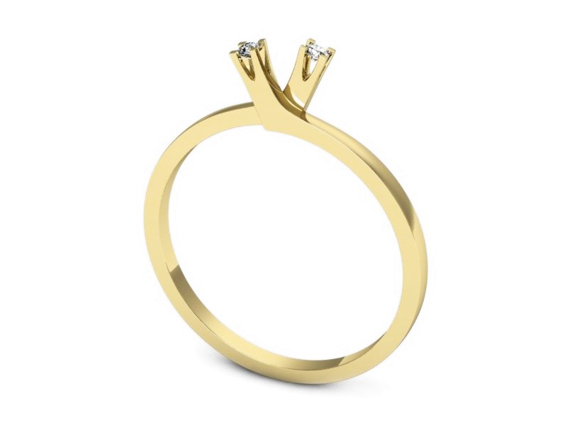 Złoty pierścionek z brylantami żółte złoto - p16472z — zdjęcie 3