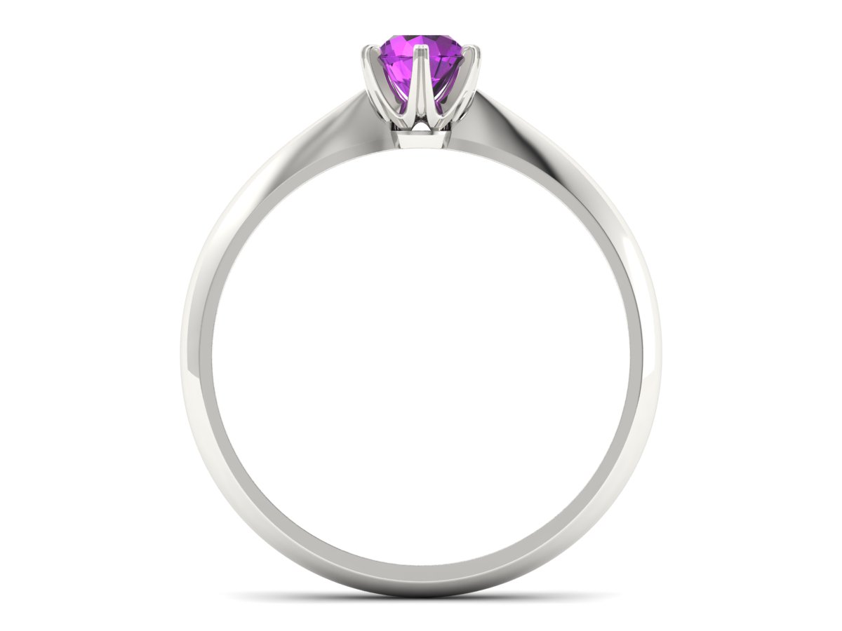 Złoty pierścionek z ametystem białe złoto - p16473bat — zdjęcie 2