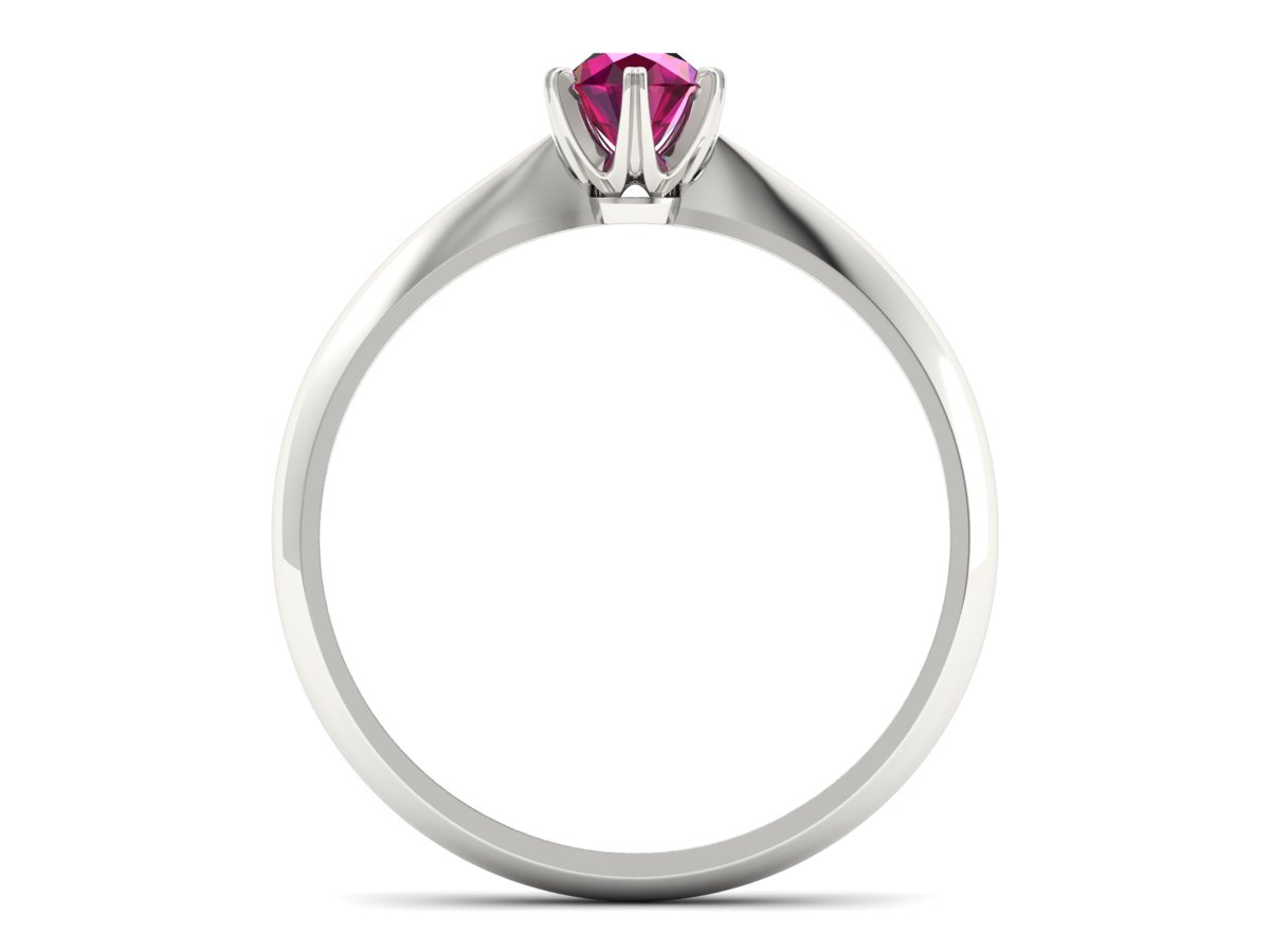 Złoty pierścionek z rubinem białe złoto - p16473br — zdjęcie 2