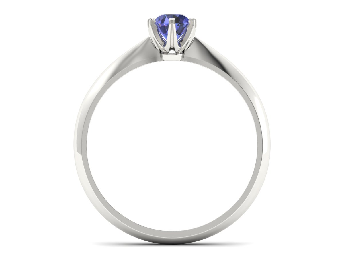 Złoty pierścionek z tanzanitem białe złoto - p16473bt — zdjęcie 2