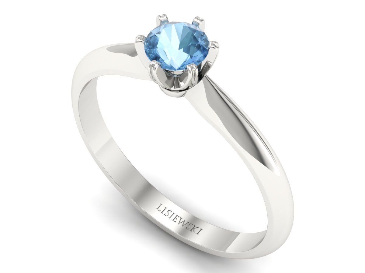 Złoty pierścionek z topazem białe złoto - p16473btp — zdjęcie 3