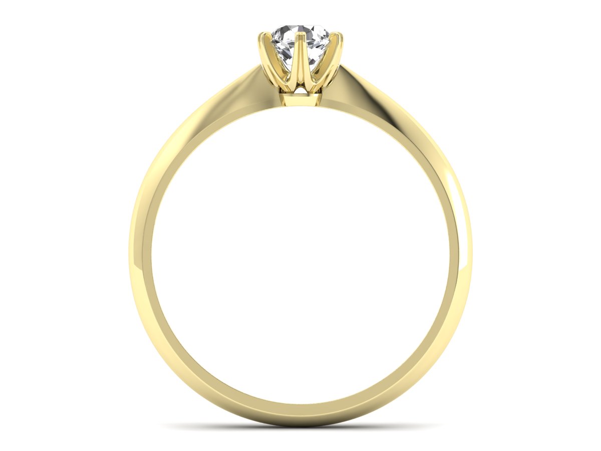 Złoty pierścionek z brylantem żółte złoto - p16473z — zdjęcie 2