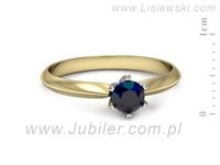 Pierścionek z szafirem z żółtego i białego złota 585 - p16473zbsz- 2