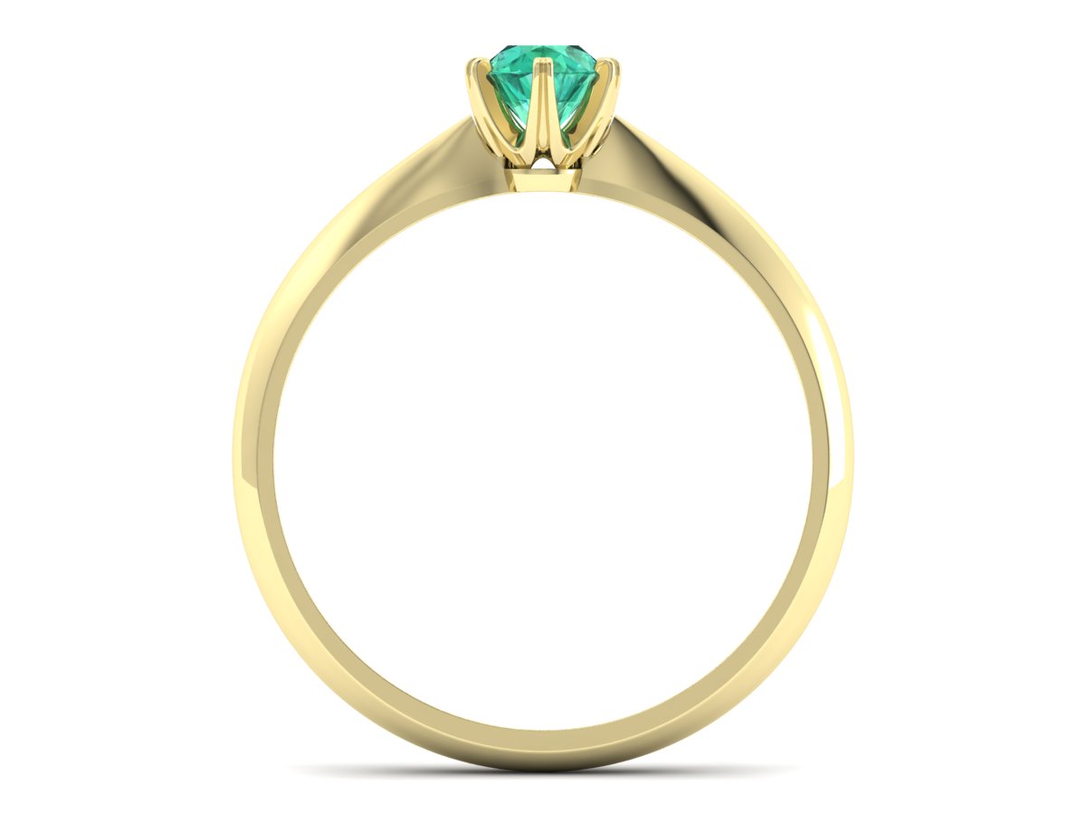 Złoty pierścionek ze szmaragdem żółte złoto - p16473zsm — zdjęcie 2