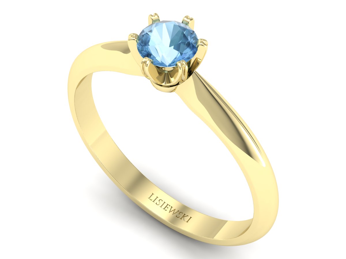Złoty pierścionek z topazem żółte złoto - p16473ztp — zdjęcie 3