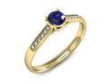 Złoty pierścionek z szafirem i diamentami - p16474zszc