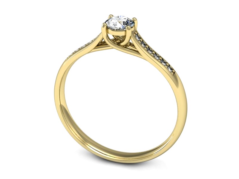 Złoty pierścionek z brylantami żółte złoto - p16474zV — zdjęcie 3