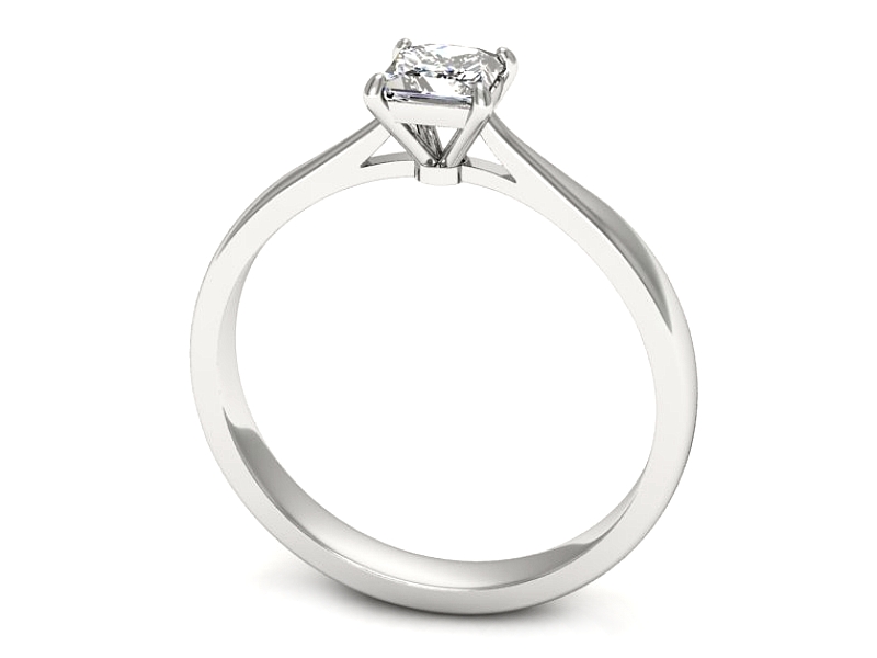 Złoty pierścionek z diamentem białe złoto - p16475b — zdjęcie 2