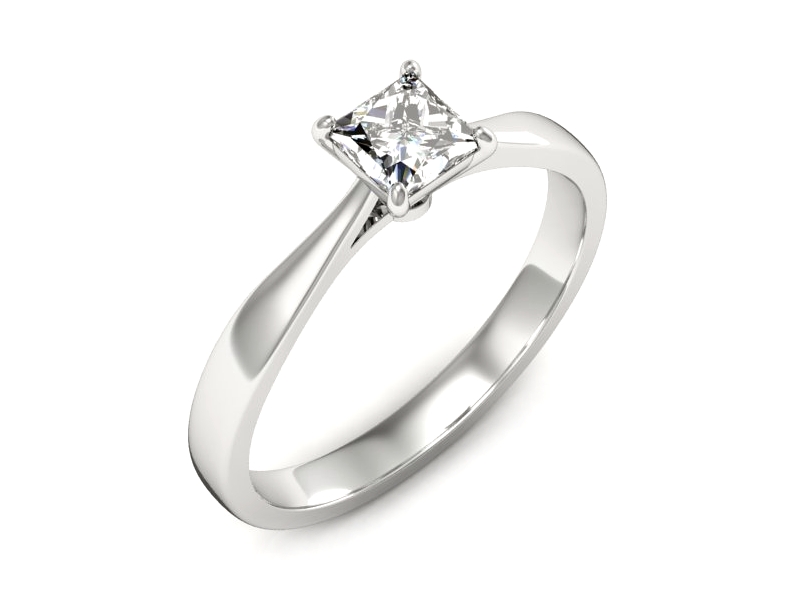 Złoty pierścionek z diamentem białe złoto - p16475b