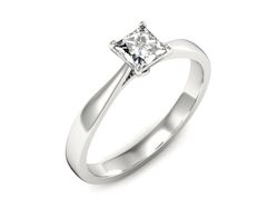 Złoty Pierścionek z diamentem białe złoto 14k - p16475b