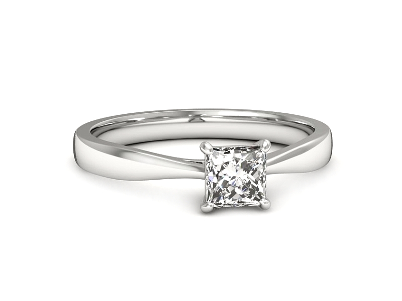 Złoty pierścionek z diamentem białe złoto - p16475b — zdjęcie 3