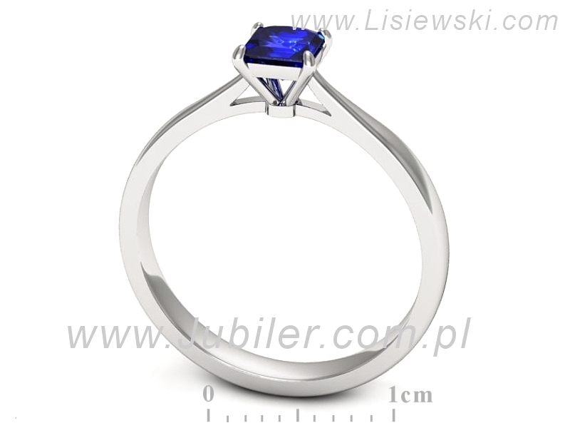 Złoty pierścionek z szafirem białe złoto - p16475bszc — zdjęcie 3