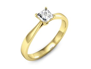 Złoty Pierścionek z diamentem żółte złoto 585 - p16475z - 1