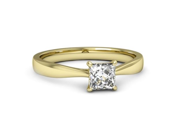 Złoty Pierścionek z diamentem żółte złoto 585 - p16475z
